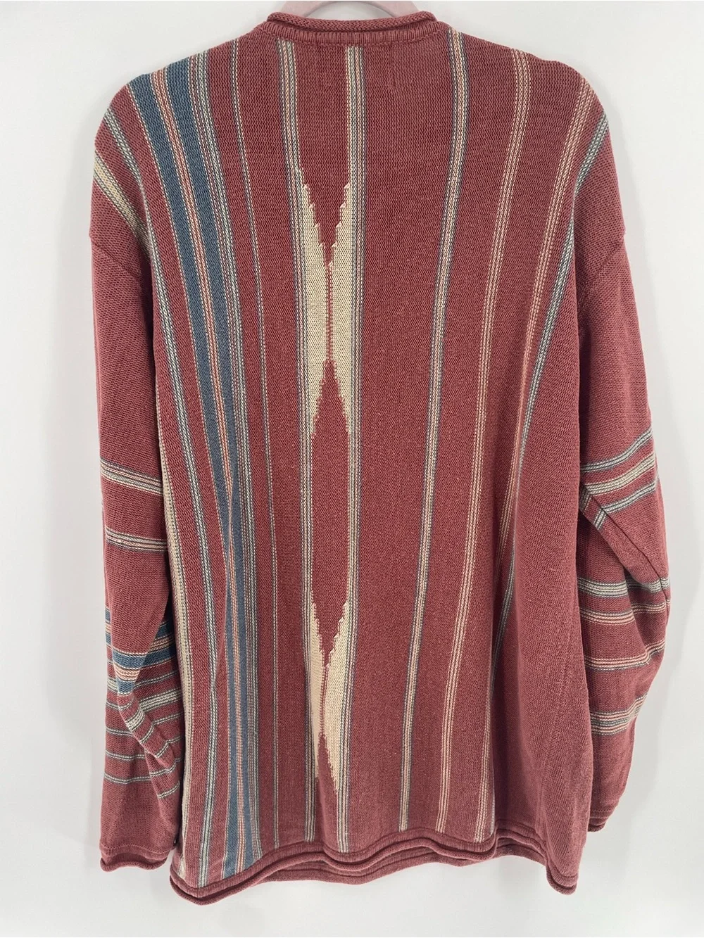 The Territory Ahead Vintage 90’s Silk Linen Aztec Neutral Color Way Sweater